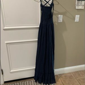 Long navy blue sun dress